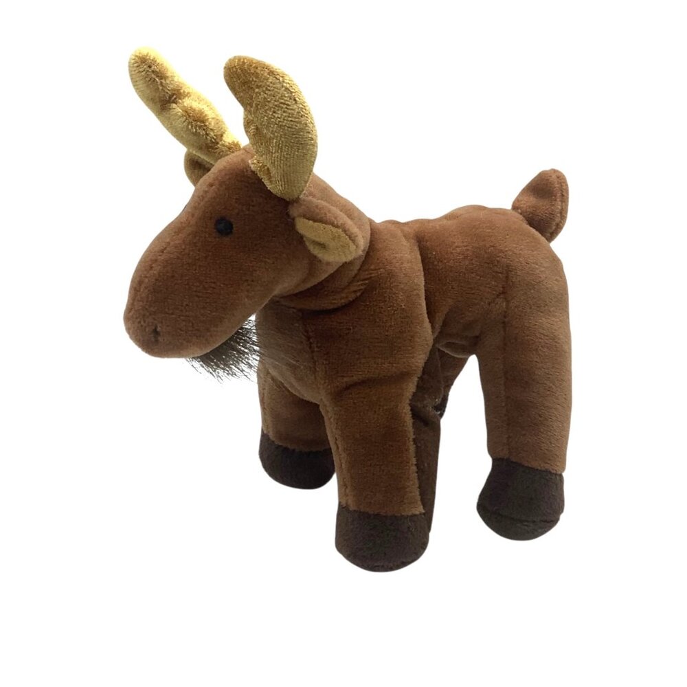 Vtg Mary Meyer Moose Plush Toy Stuffed Animal Finger Puppet Brown 6"x6"
